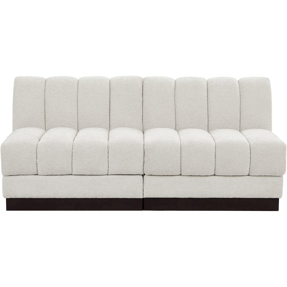 Quinn Cream Chenille Fabric Modular Sofa. Picture 4