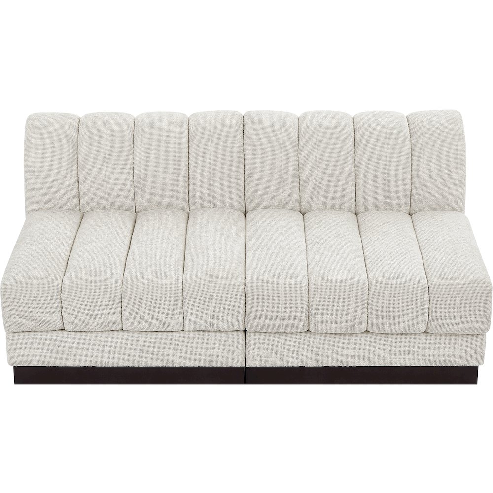 Quinn Cream Chenille Fabric Modular Sofa. Picture 5