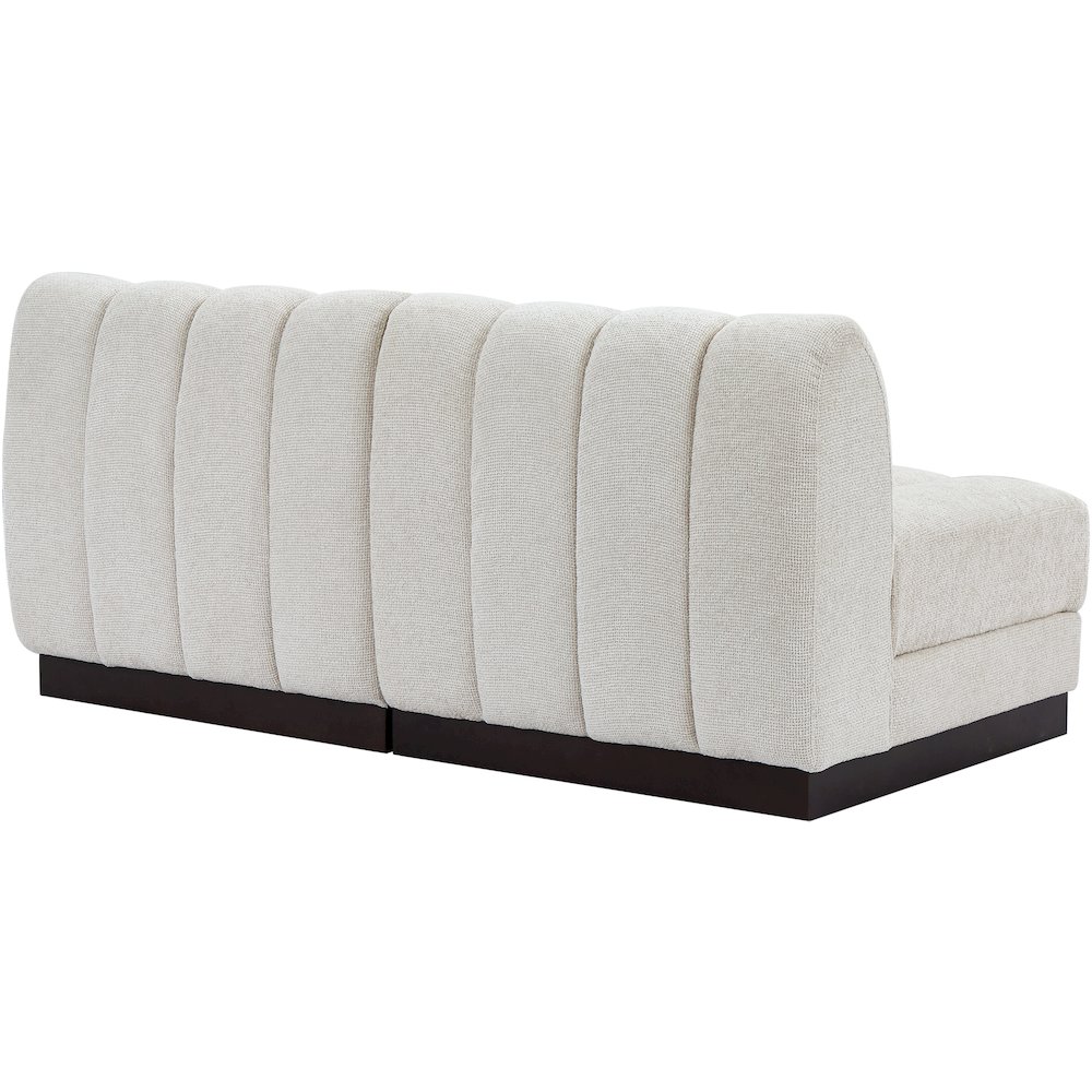 Quinn Cream Chenille Fabric Modular Sofa. Picture 6