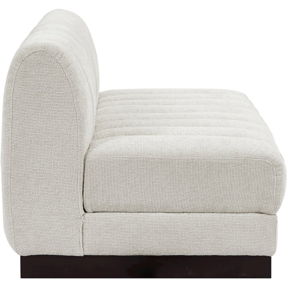 Quinn Cream Chenille Fabric Modular Sofa. Picture 7