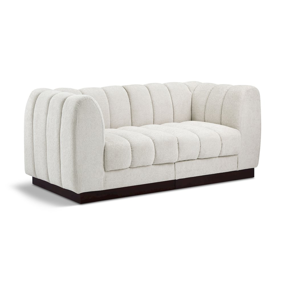 Quinn Cream Chenille Fabric Modular Sofa. Picture 1