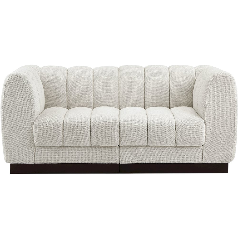Quinn Cream Chenille Fabric Modular Sofa. Picture 4