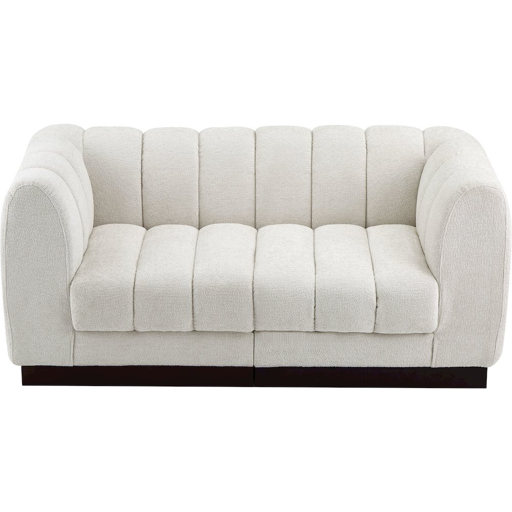 Quinn Cream Chenille Fabric Modular Sofa. Picture 5