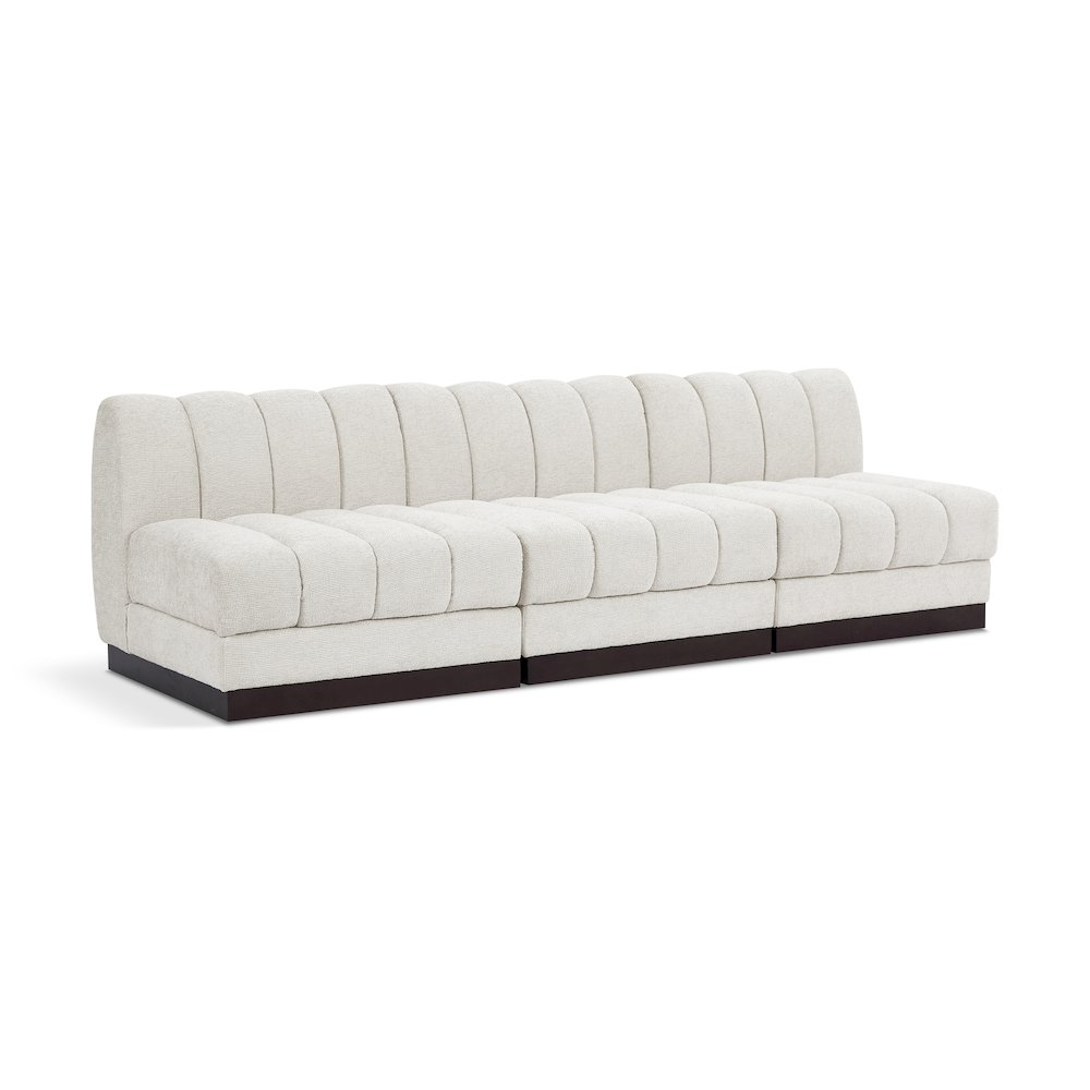 Quinn Cream Chenille Fabric Modular Sofa. Picture 1