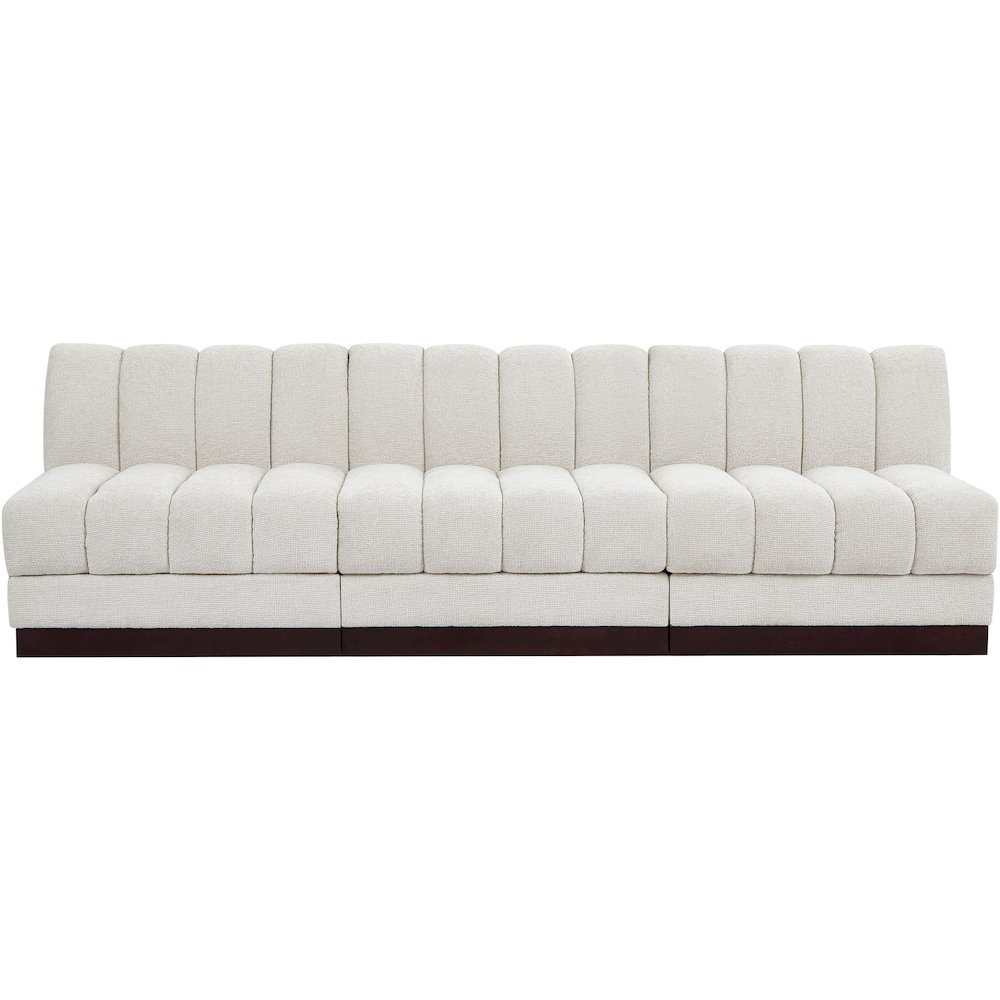 Quinn Cream Chenille Fabric Modular Sofa. Picture 4
