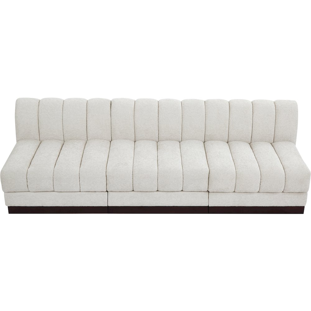 Quinn Cream Chenille Fabric Modular Sofa. Picture 5