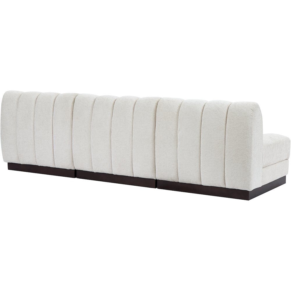 Quinn Cream Chenille Fabric Modular Sofa. Picture 6