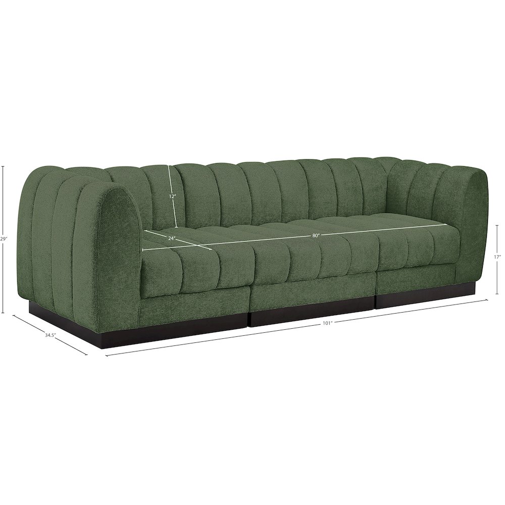 Quinn Green Chenille Fabric Modular Sofa. Picture 10