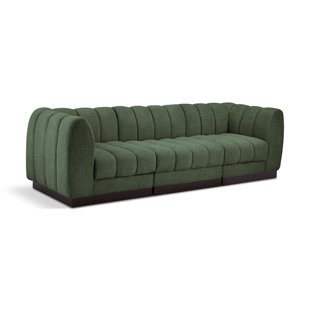 Quinn Green Chenille Fabric Modular Sofa. Picture 1