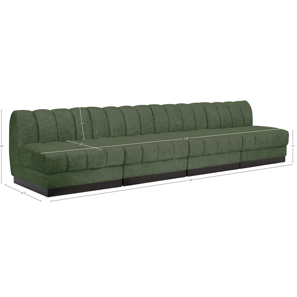 Quinn Green Chenille Fabric Modular Sofa. Picture 10