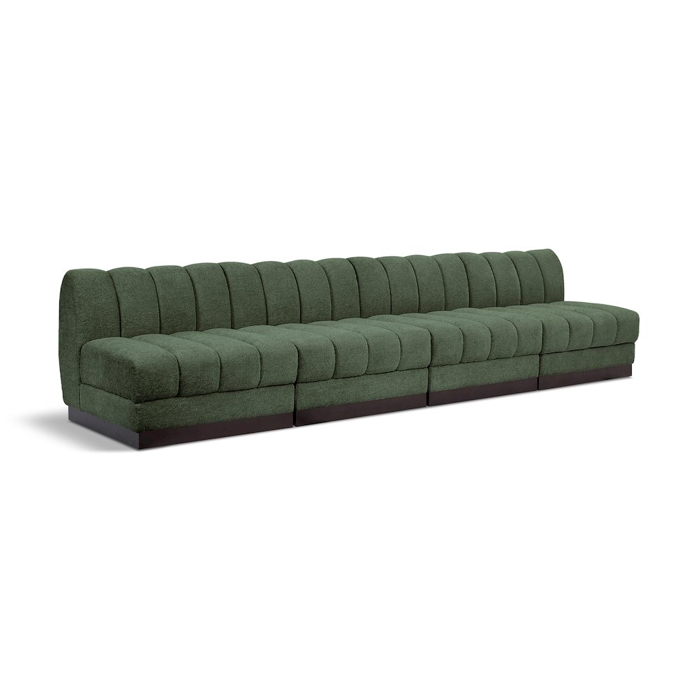 Quinn Green Chenille Fabric Modular Sofa. Picture 1