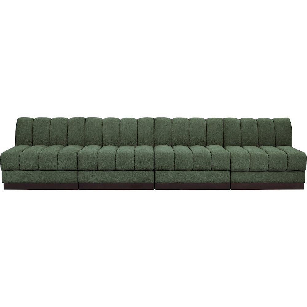 Quinn Green Chenille Fabric Modular Sofa. Picture 4