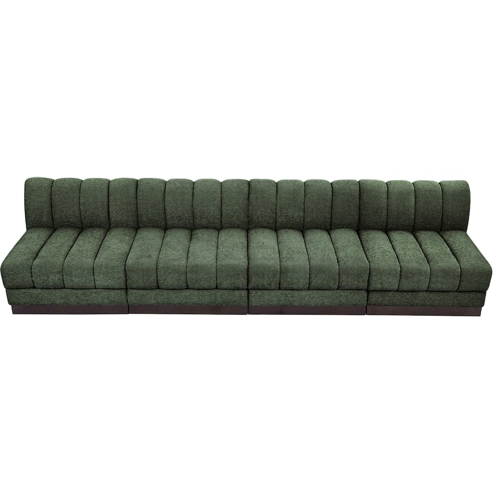 Quinn Green Chenille Fabric Modular Sofa. Picture 5