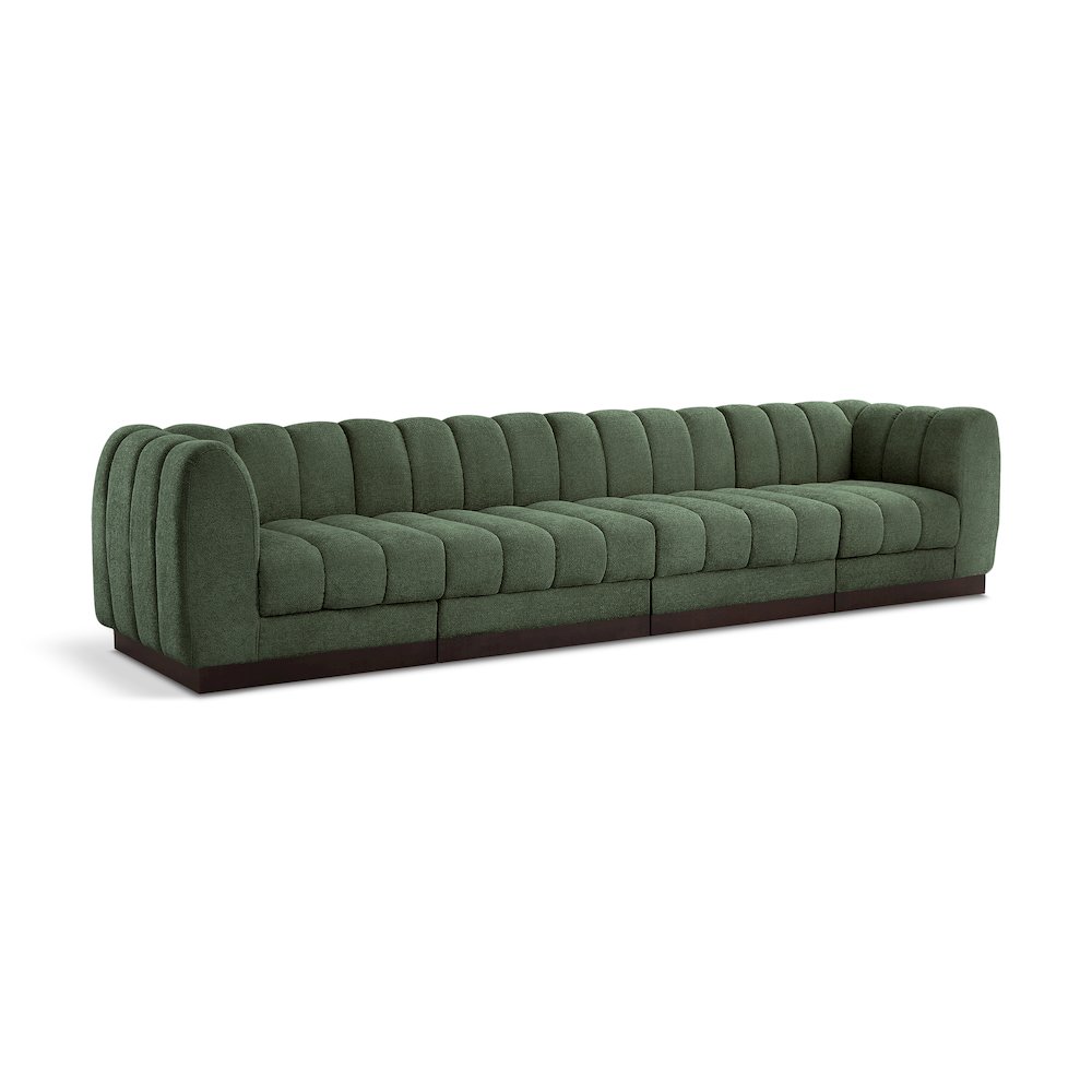 Quinn Green Chenille Fabric Modular Sofa. Picture 1