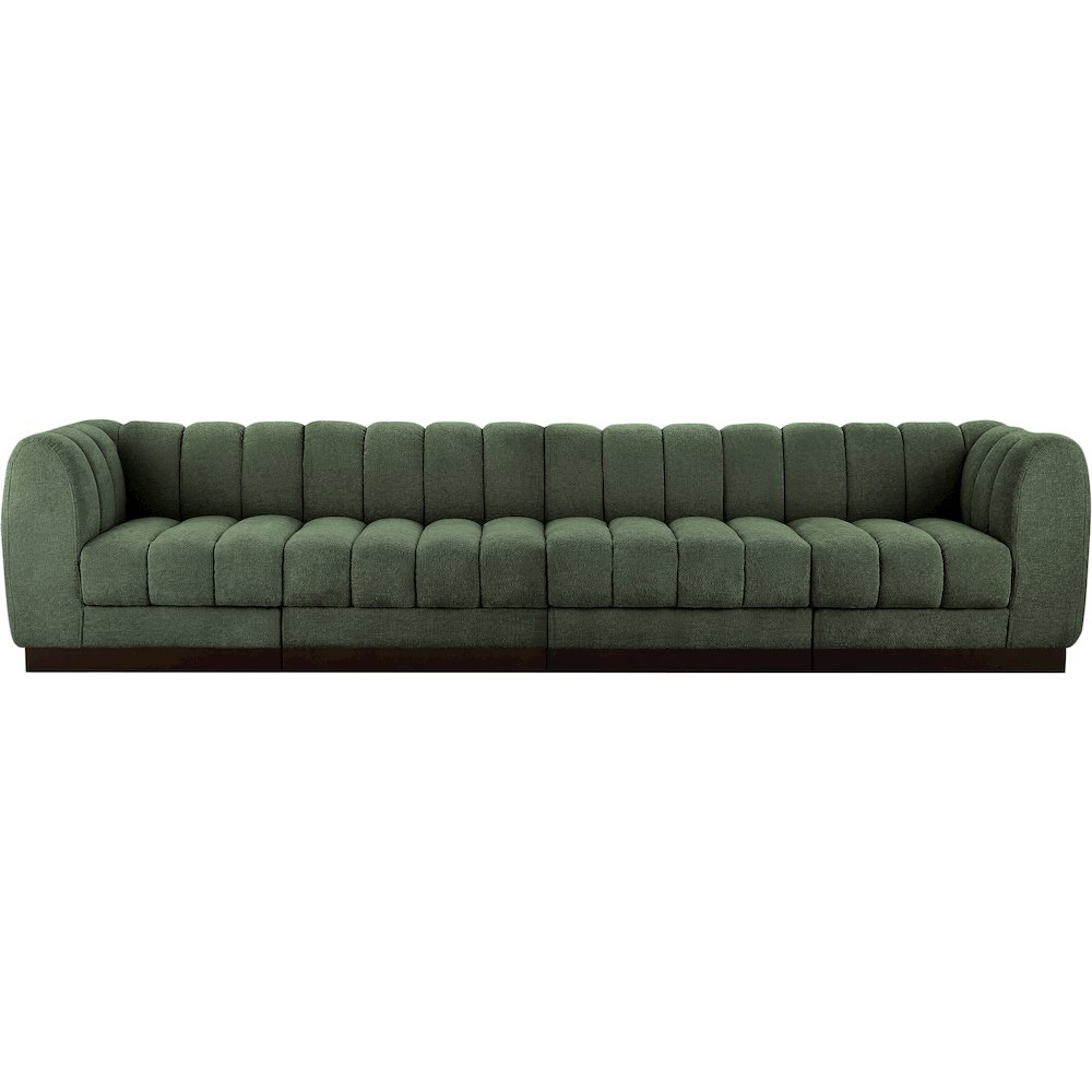 Quinn Green Chenille Fabric Modular Sofa. Picture 4