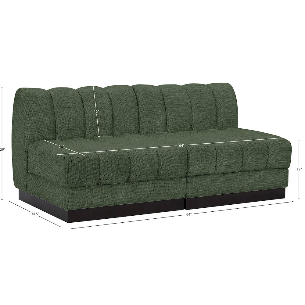 Quinn Green Chenille Fabric Modular Sofa. Picture 10