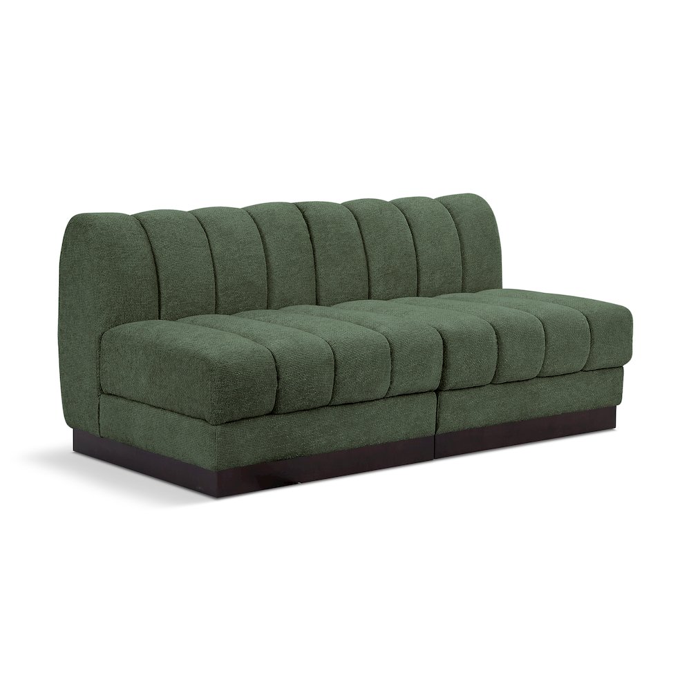 Quinn Green Chenille Fabric Modular Sofa. Picture 1