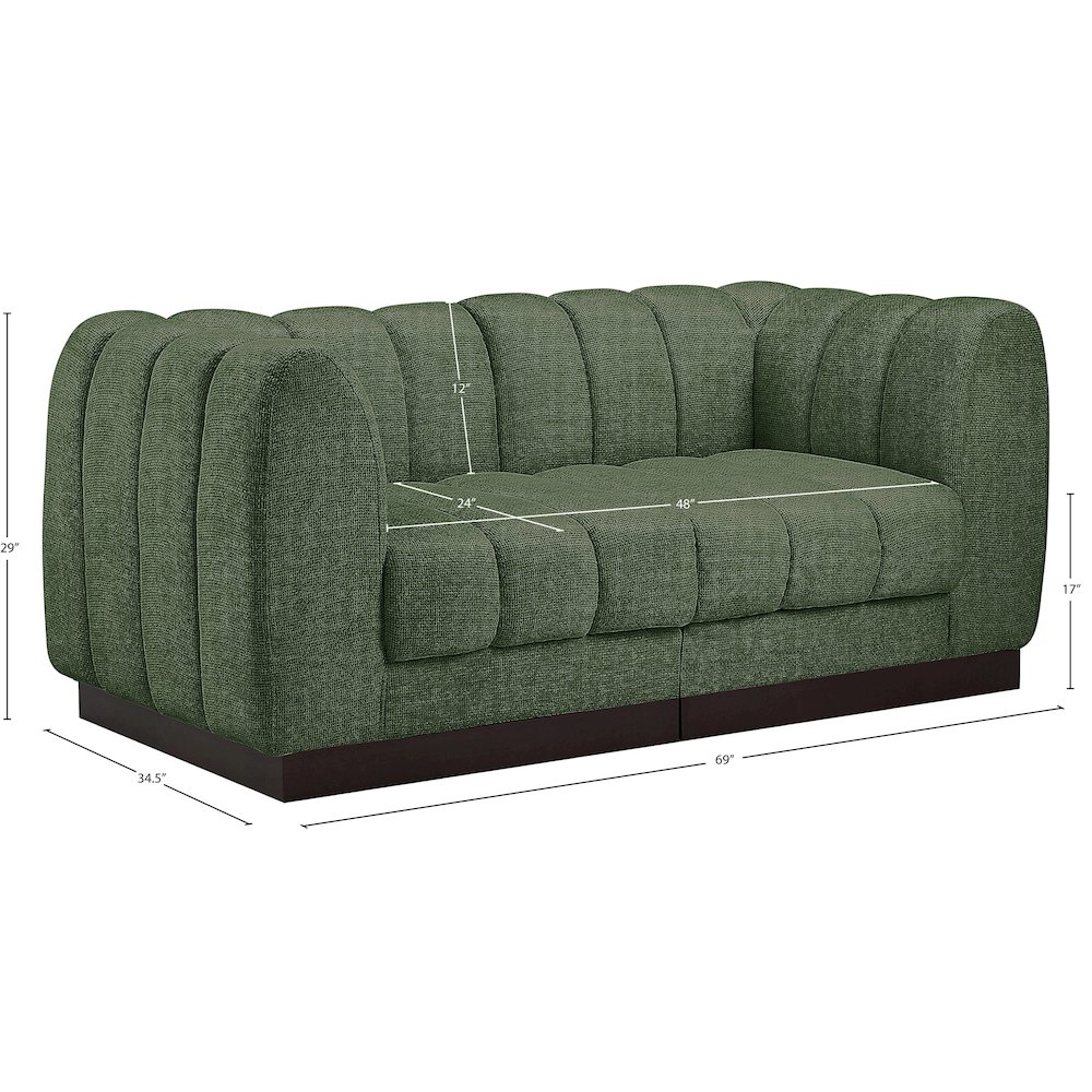 Quinn Green Chenille Fabric Modular Sofa. Picture 10