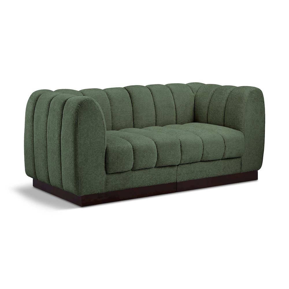 Quinn Green Chenille Fabric Modular Sofa. Picture 1