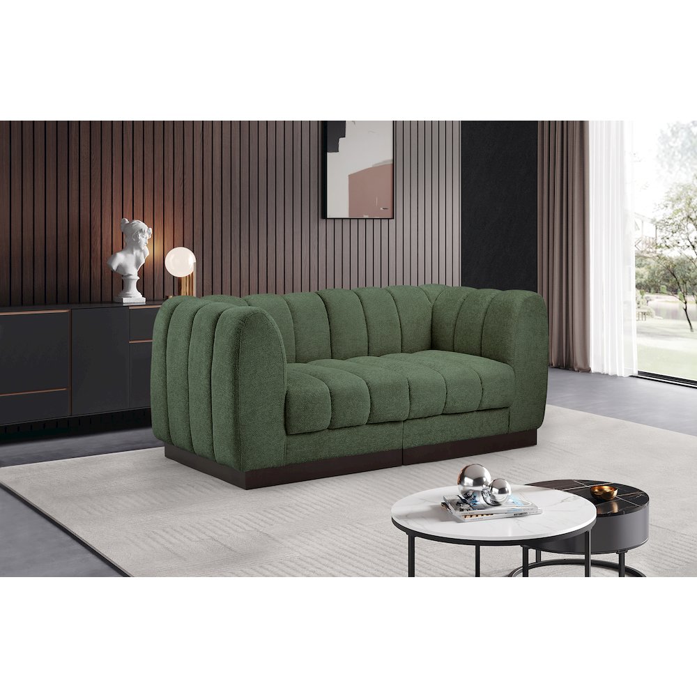 Quinn Green Chenille Fabric Modular Sofa. Picture 2