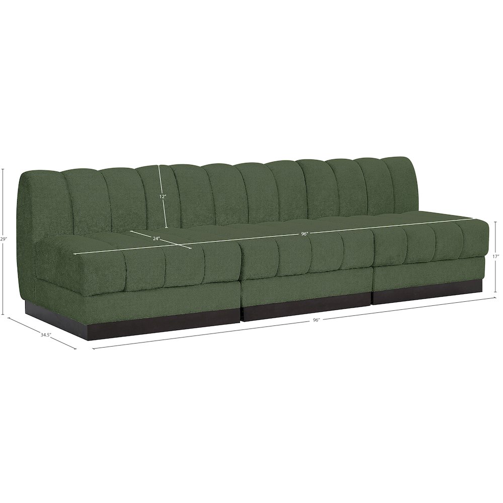 Quinn Green Chenille Fabric Modular Sofa. Picture 10