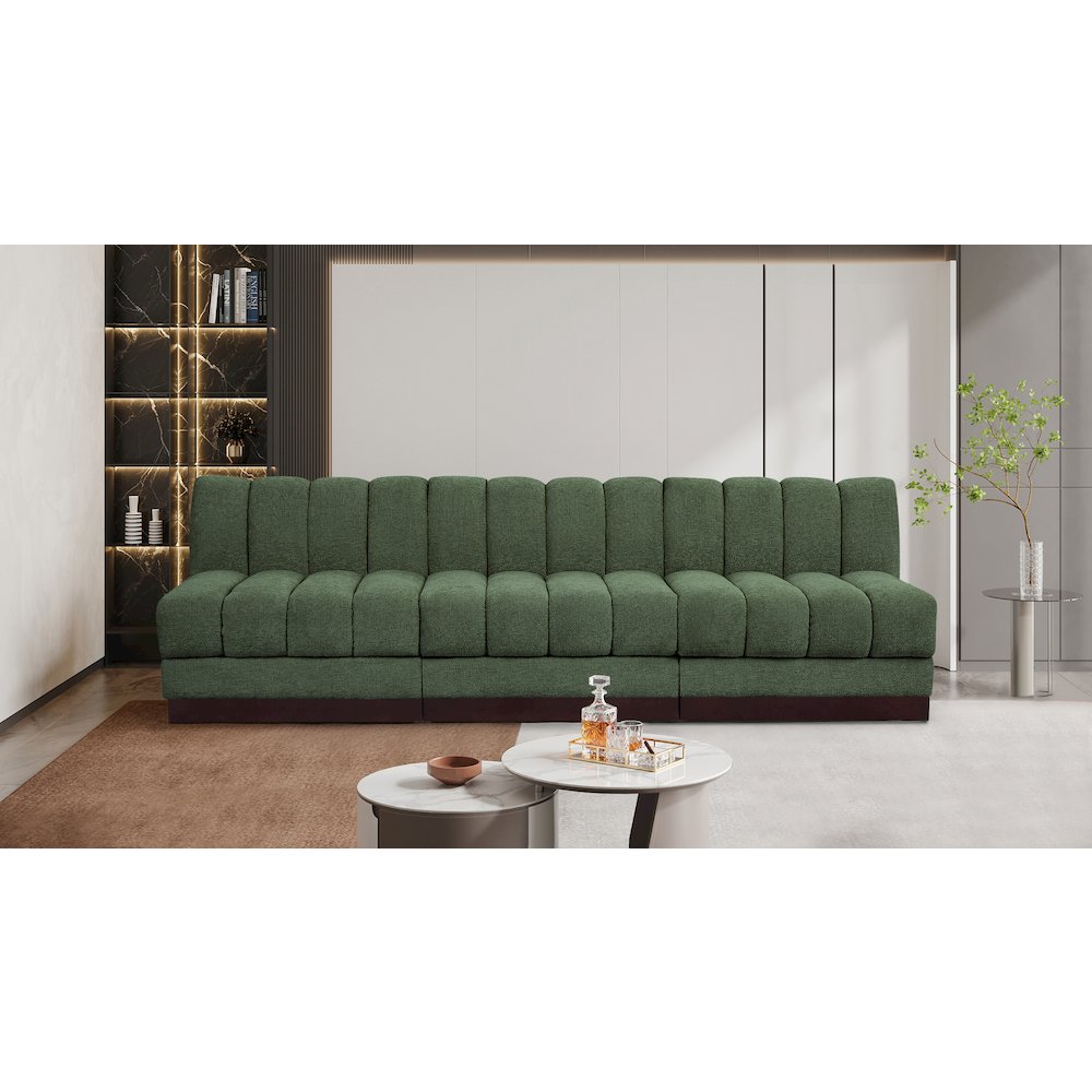 Quinn Green Chenille Fabric Modular Sofa. Picture 2