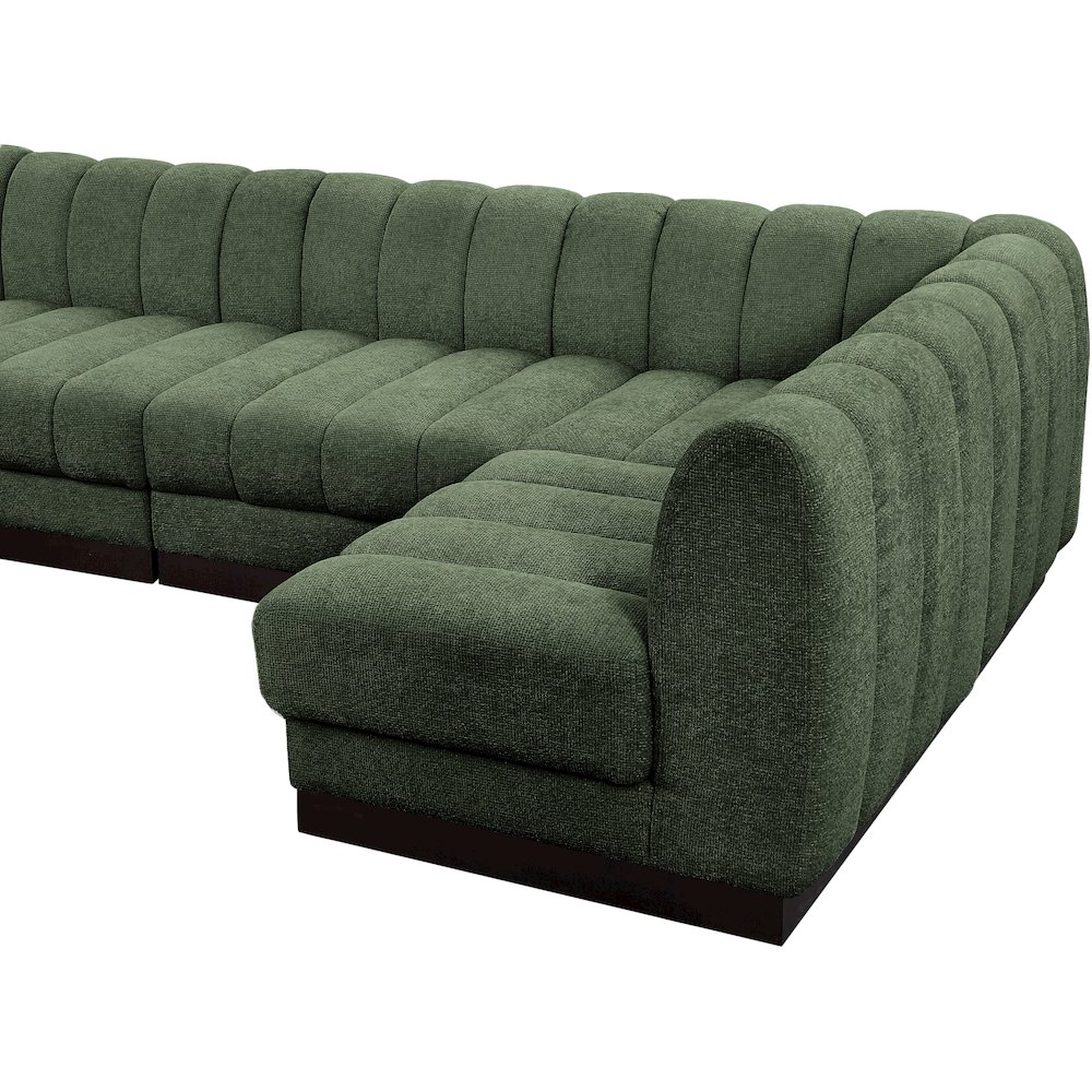 Quinn Green Chenille Fabric Modular Sectional. Picture 10