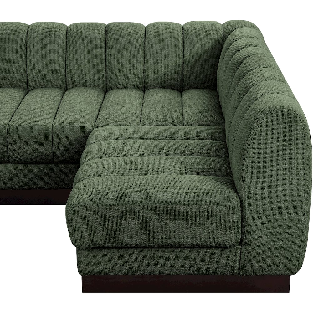 Quinn Green Chenille Fabric Modular Sectional. Picture 11