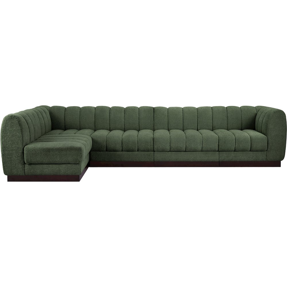 Quinn Green Chenille Fabric Modular Sectional. Picture 4