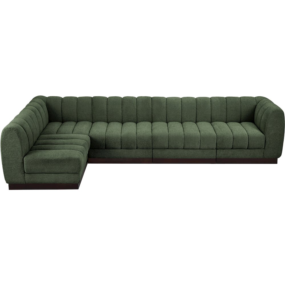 Quinn Green Chenille Fabric Modular Sectional. Picture 5
