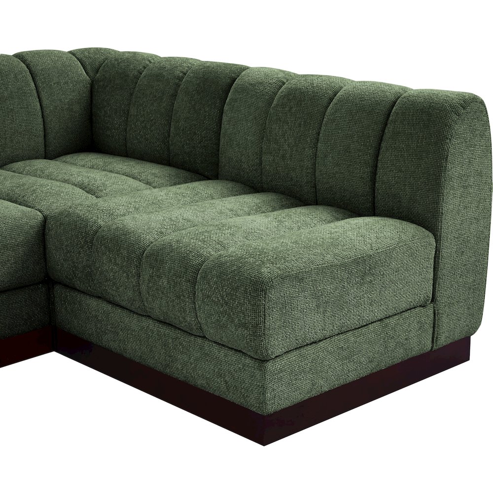 Quinn Green Chenille Fabric Modular Sectional. Picture 9