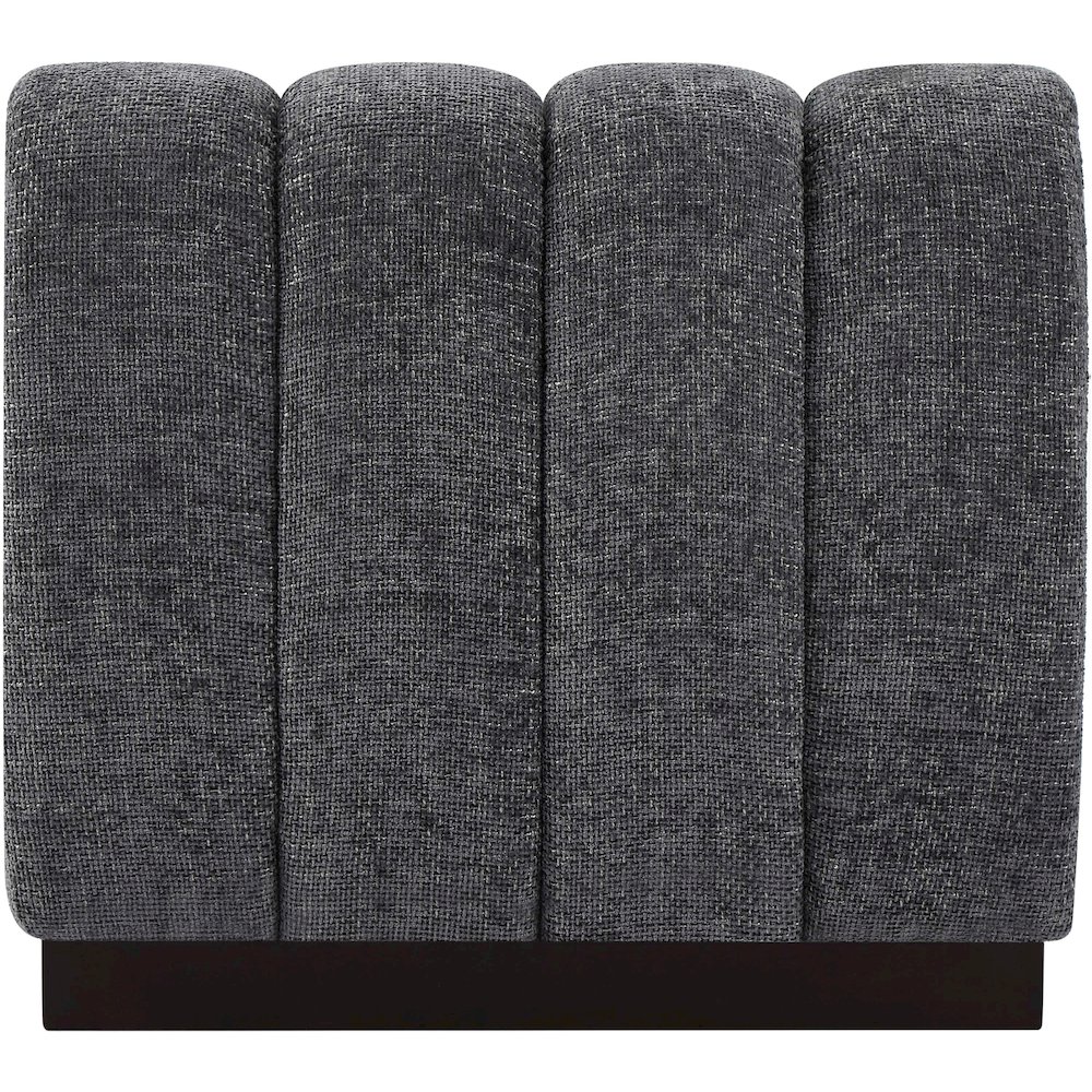 Quinn Grey Chenille Fabric Armless Chair. Picture 3