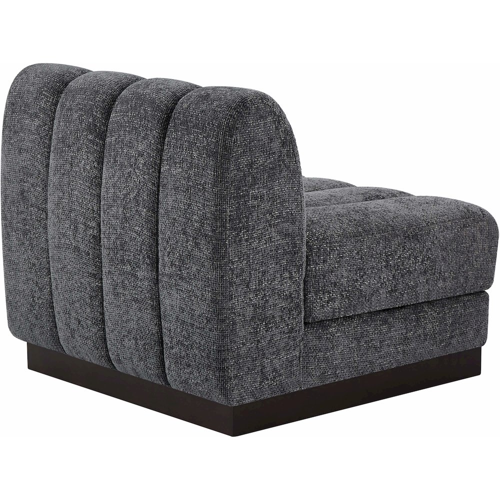Quinn Grey Chenille Fabric Armless Chair. Picture 7