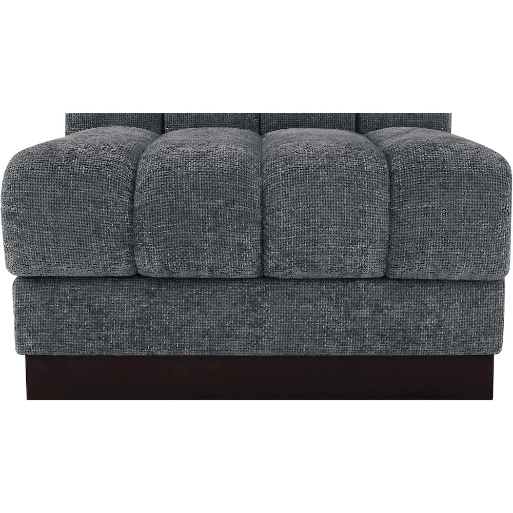 Quinn Grey Chenille Fabric Armless Chair. Picture 8