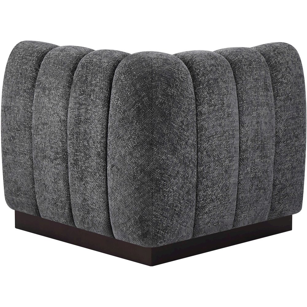 Quinn Grey Chenille Fabric Corner Chair. Picture 3
