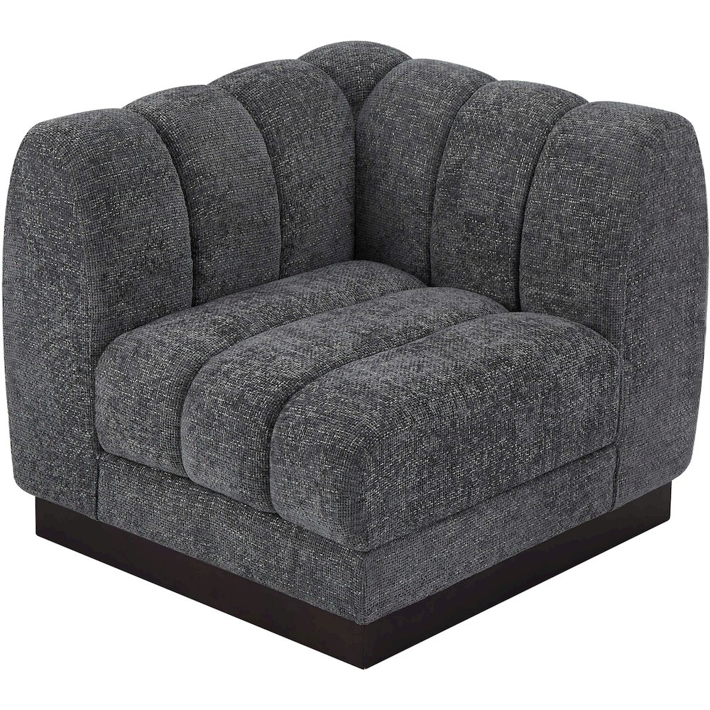 Quinn Grey Chenille Fabric Corner Chair. Picture 4