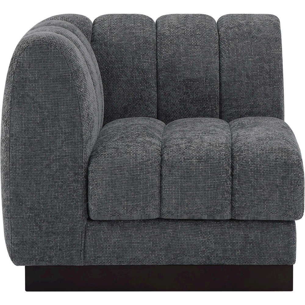 Quinn Grey Chenille Fabric Corner Chair. Picture 5
