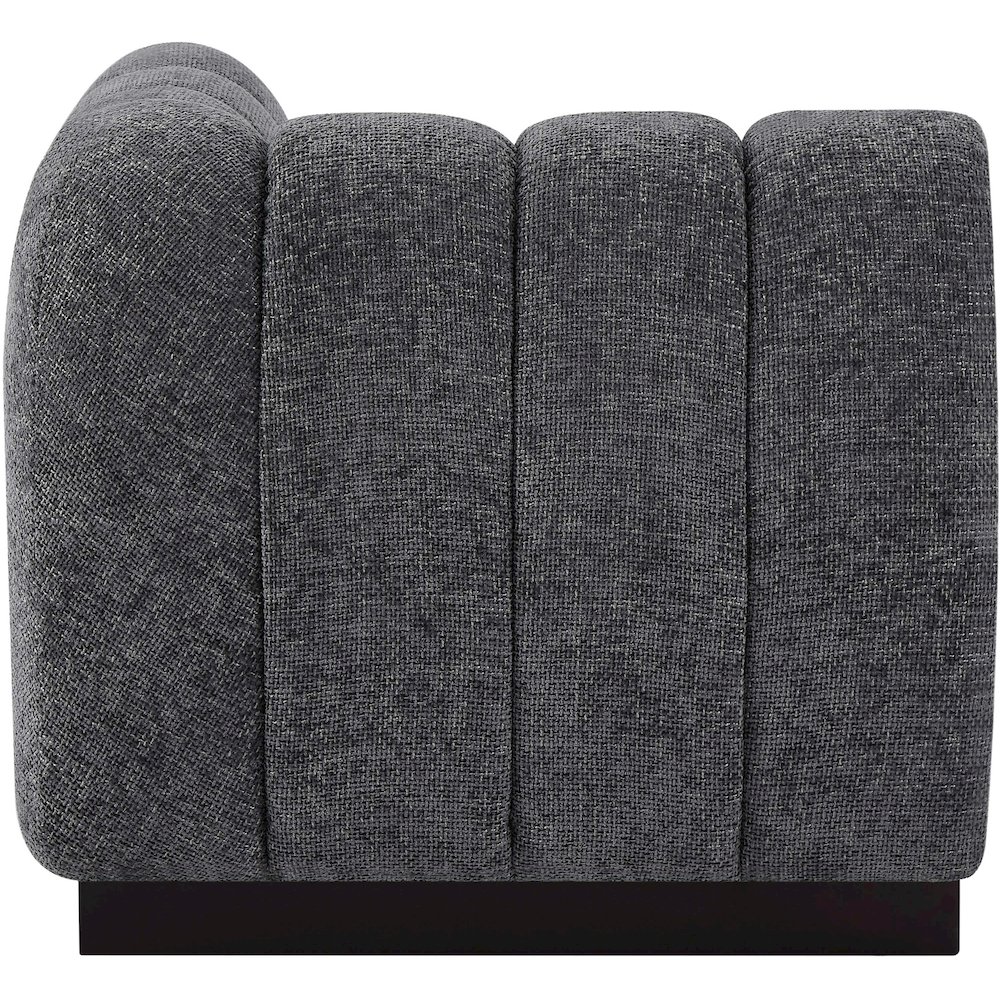 Quinn Grey Chenille Fabric Corner Chair. Picture 6
