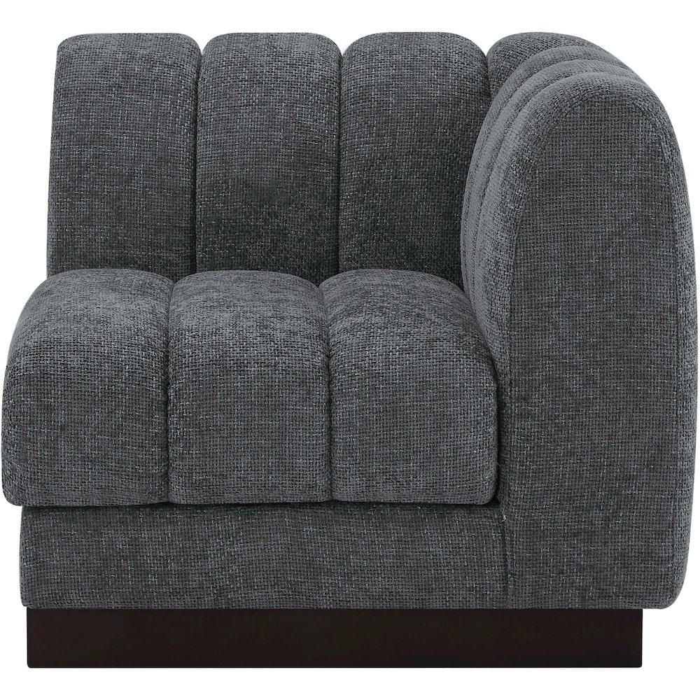 Quinn Grey Chenille Fabric Corner Chair. Picture 7