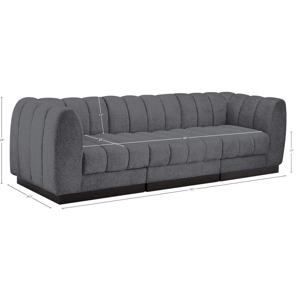 Quinn Grey Chenille Fabric Modular Sofa. Picture 10