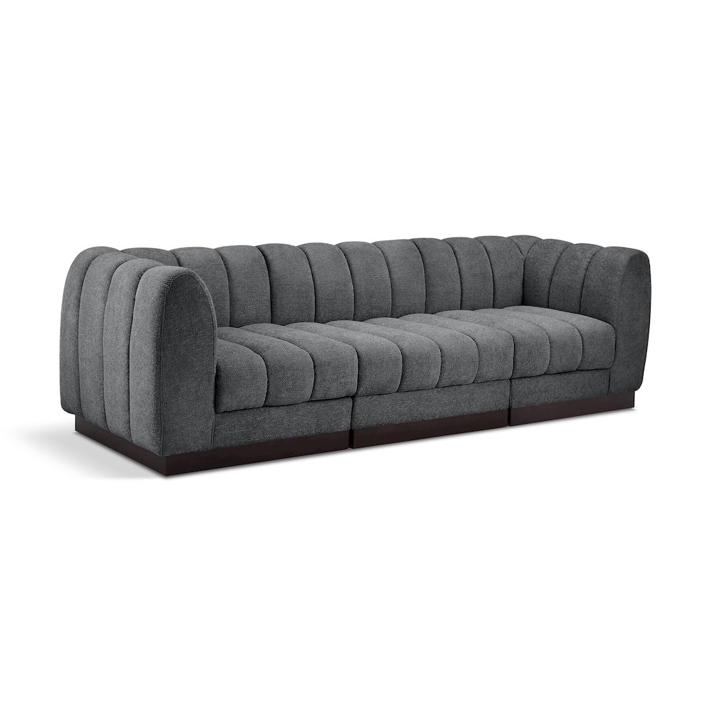 Quinn Grey Chenille Fabric Modular Sofa. Picture 1