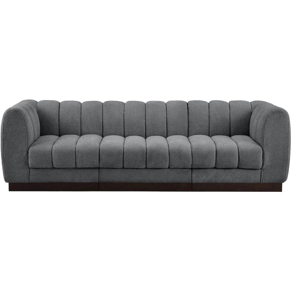 Quinn Grey Chenille Fabric Modular Sofa. Picture 4