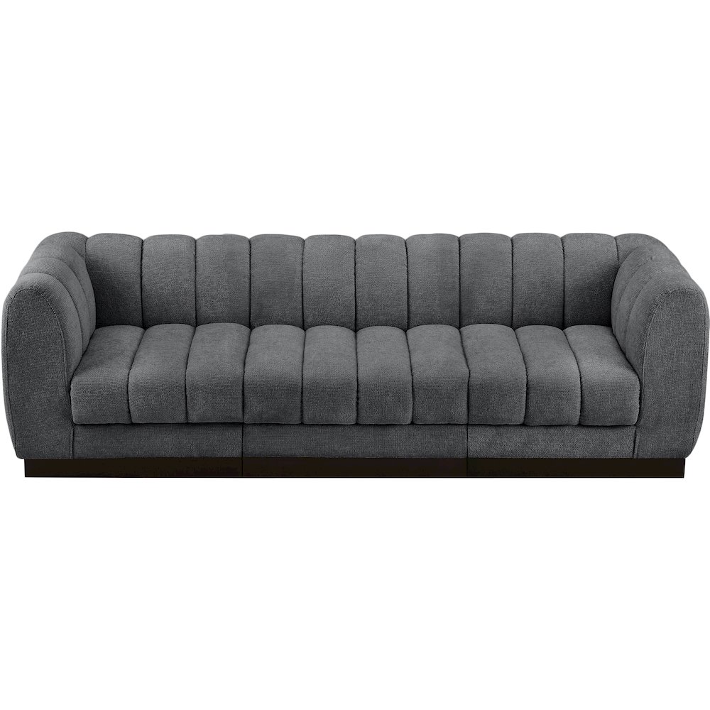 Quinn Grey Chenille Fabric Modular Sofa. Picture 5