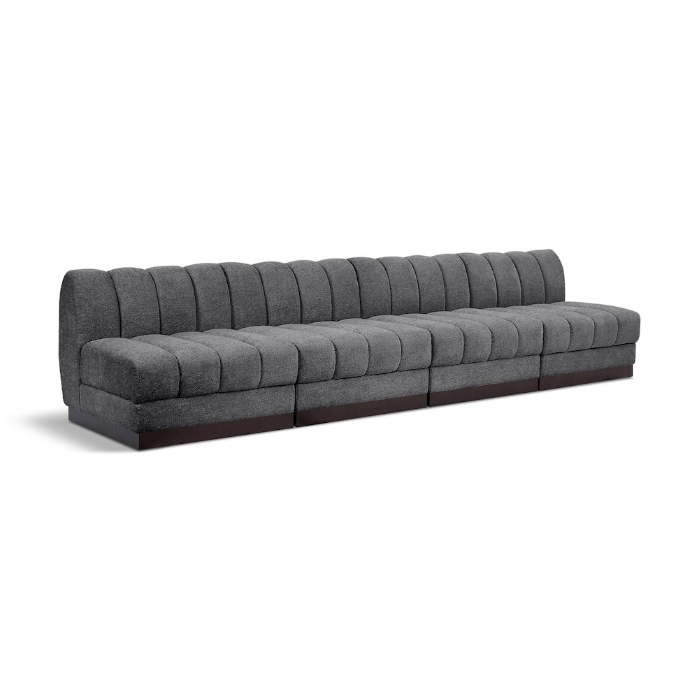 Quinn Grey Chenille Fabric Modular Sofa. Picture 1