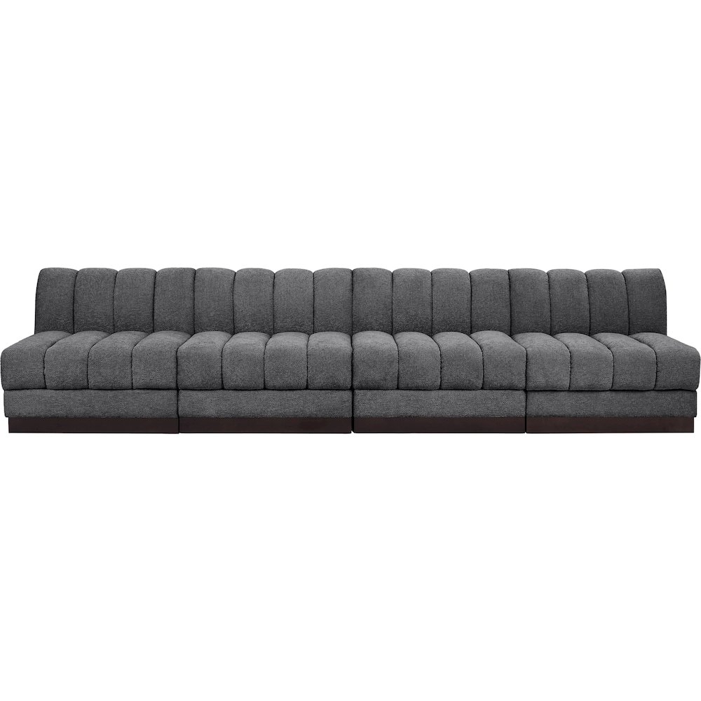 Quinn Grey Chenille Fabric Modular Sofa. Picture 4