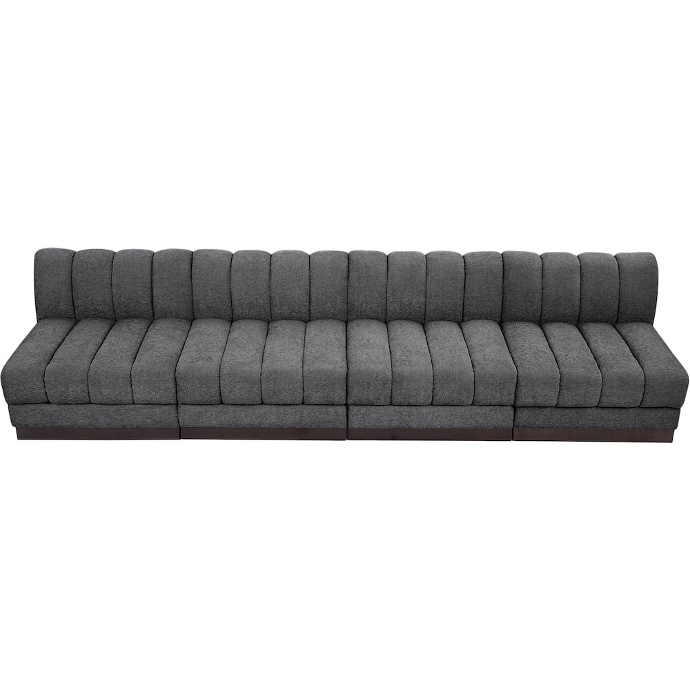 Quinn Grey Chenille Fabric Modular Sofa. Picture 5