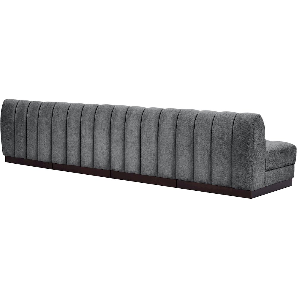 Quinn Grey Chenille Fabric Modular Sofa. Picture 6