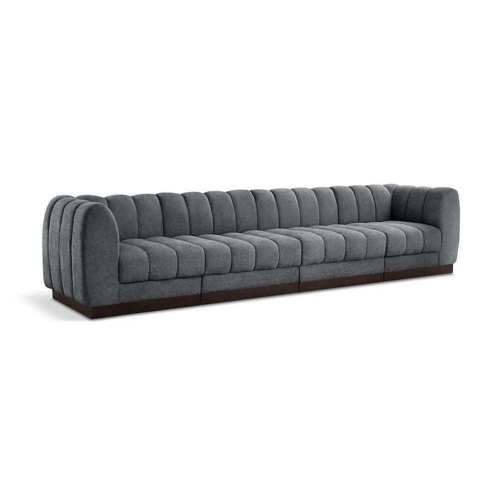 Quinn Grey Chenille Fabric Modular Sofa. Picture 1