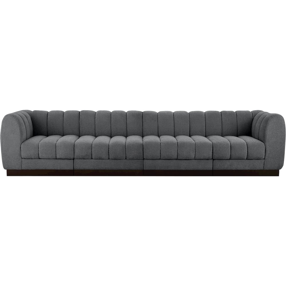 Quinn Grey Chenille Fabric Modular Sofa. Picture 4
