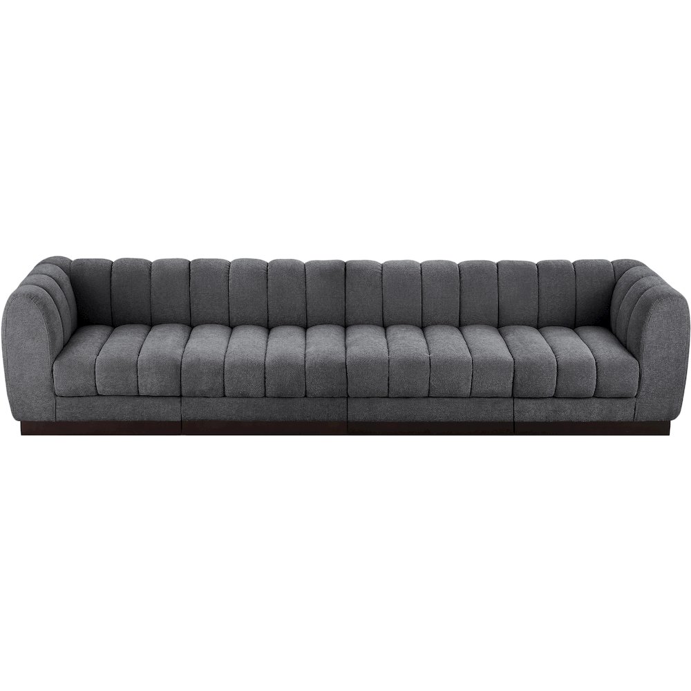 Quinn Grey Chenille Fabric Modular Sofa. Picture 5